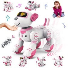 VATOS Jouet Robot Chien Télécommandé Programmable 17 Fonctions pour Filles 3-12