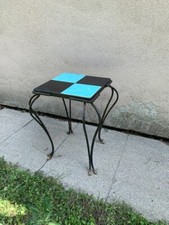 Magnifique Ancienne Table Sellette Céramique VINTAGE Années 1950 Fer forgé # 2