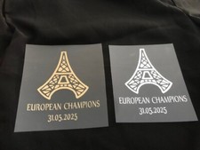 PSG patch flocage date Champions d'Europe 2025 et TOUR EIFFEL -7.7 CM PAR 8.7 CM