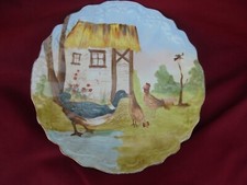 Très belle Assiette en porcelaine canard poules