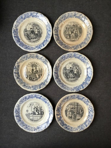 Lot assiettes parlantes - de, 6