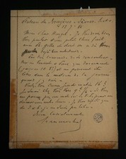 MARECHAL Henri - CARTE LETTRE AUTOGRAPHE SIGNÉE À Henri HEUGEL, 1886