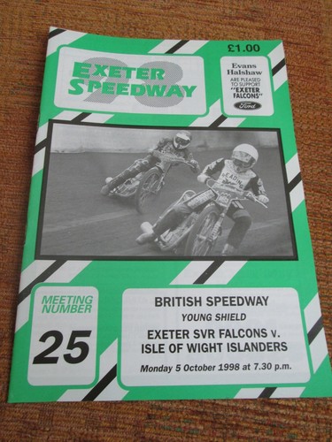 Programme speedway exeter - exeter, v