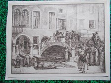 superbe grande gravure Henri Farge Venise 1er état tirée à 2 exemplaires, signée