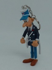 ANCIENNE FIGURINE PVC PLASTOY GASTON LAGAFFE. LE POLICIER LONGTARIN EN PORTE CLE