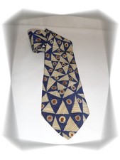 Cravate Fantaisie Beige Marine