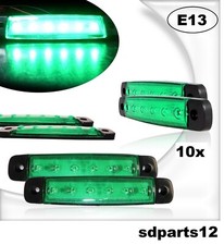 10 X 12v Vert 6 Led Feux De