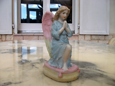 STATUETTE ANCIENNE ANGE AGENOUILLE EN PRIERE-BISCUIT  NUMEROTE-COLLECTION CRECHE