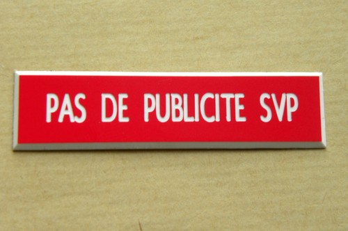 Plaque boite aux - aux, lettres