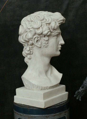 Buste tête david béton - tête, de