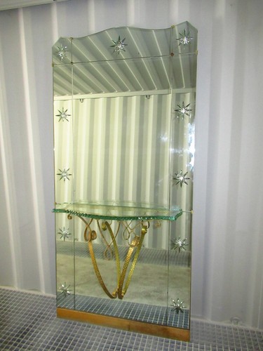 Ancien miroir gravé avec - miroir,