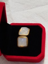 ANCIENNE PAIRE BOUTONS DE MANCHETTES PLAQUE OR - VINTAGE