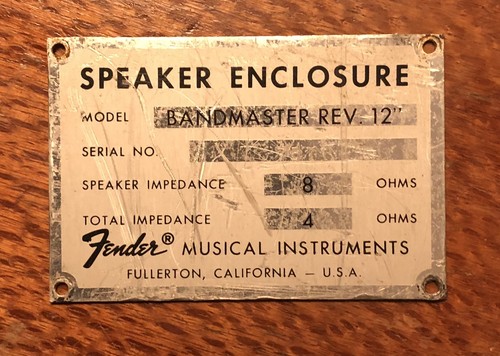 Fender bandmaster rear plate - fender,