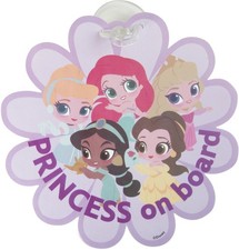 Bébé à bord avec des graphismes Disney Princess et une fixation à ventouse