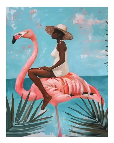 Art mural affiche flamant