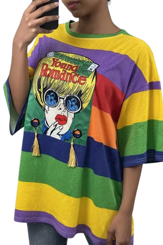 Tee shirt oversize rayures - tee-shirt, à