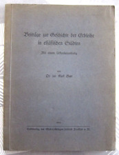 Alsace - BEITRÄGE ZUR GESCHICHTE DER ERBLEIHE IN ELSÄSSISCHEN STÄDTEN -Karl Beer