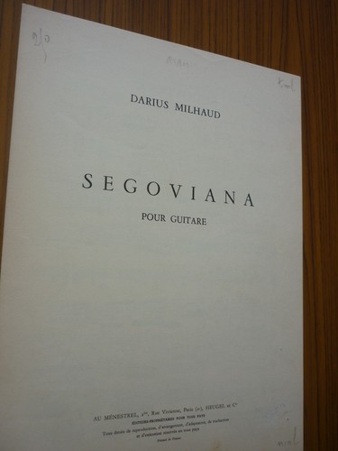 Partition guitare milhaud - partition,