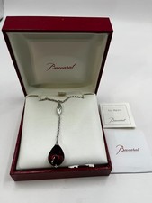 Collier chaîne pendentif psychédélique grenat cristal de Baccarat Paris SV925...