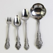 4 Pièce Ensemble International Chalmette Acier Inoxydable Fin Louche Fourche