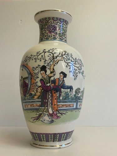 Vase décor japonisant