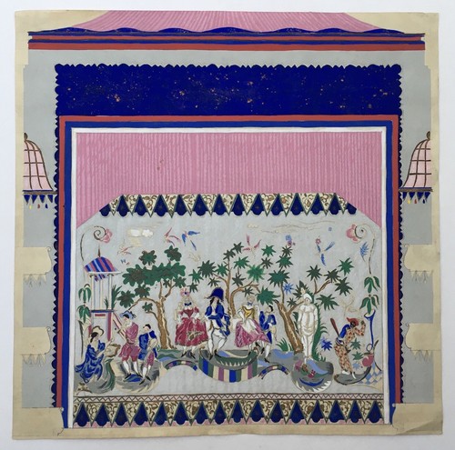 Dessin gouache maquette décor - dessin,
