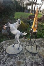SD05B 2 FIGURINE STATUETTE TENTATION  ST ANTOINE CHEVAL+ ELEPHANT DALI SCULPTURE
