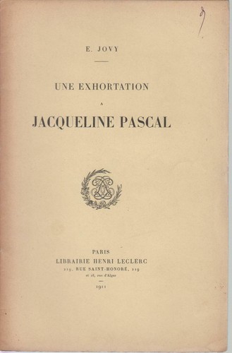 Ernest jovy une exhortation - jovy, /