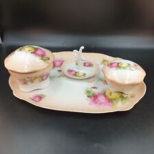 Beau nécessaire de toilette 4 pièces Porcelaine Ges Geschültzt Art Nouveau 1900