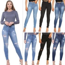Enzo Jeans Skinny Stretch Pour Femmes Pantalons Slim En Denim Taille UK 6-26