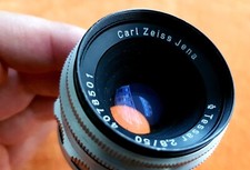 NICE! M42 Carl Zeiss Jena TESSAR 2.8/ 50Mm 1:2.8 ALU M42 Monture Et Capuchons
