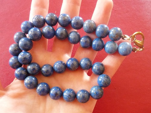 Bijou collier perles lapis - collier,