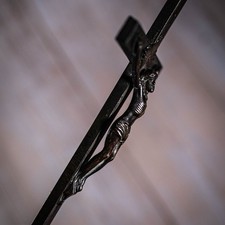Ancien Crucifix 20cm Laiton &