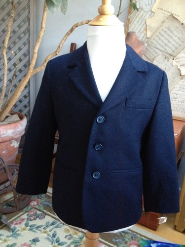 Boys navy wool blazer - navy, jacket