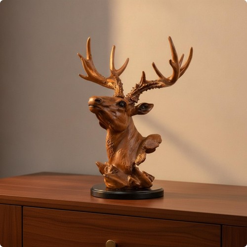 Figurine tête cerf en - figurine,