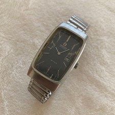 Omega De Ville Vintage Date Blk SLV Rectangulaire Automatique Montre Hommes