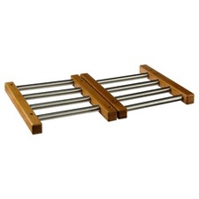 Dessous de Plat Extensible "Bambou & Inox" 35cm Gris