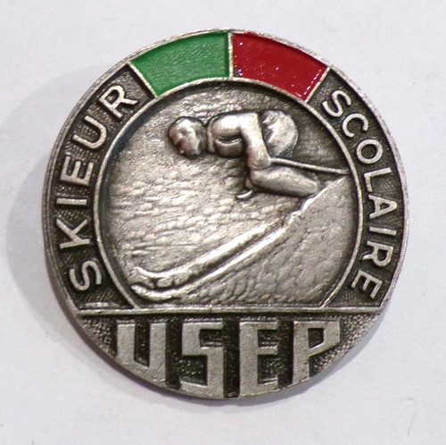 Insigne skieur scolaire - skieur, usep