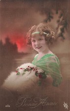 CP BONNE ANNEE PETITE FILLE