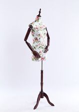 B4O Mannequin Femelle En Bois Avec Bras Et Mains Réglables Torses En Tissu