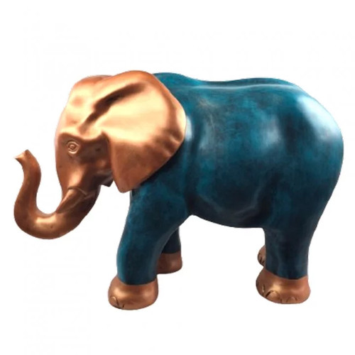 Statue Éléphant 90 cm Bleu