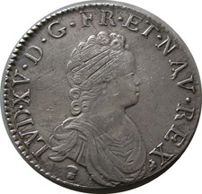 FRANCE : LOUIS XV Ecu Vertugadin 1718 Rennes (R2)