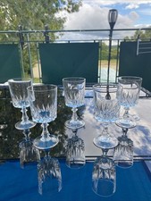 5 verres à vin rouge cristal d'Arques modèle LOUVRE