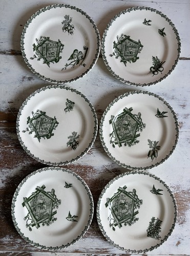 Lot assiettes plates terre - 6,
