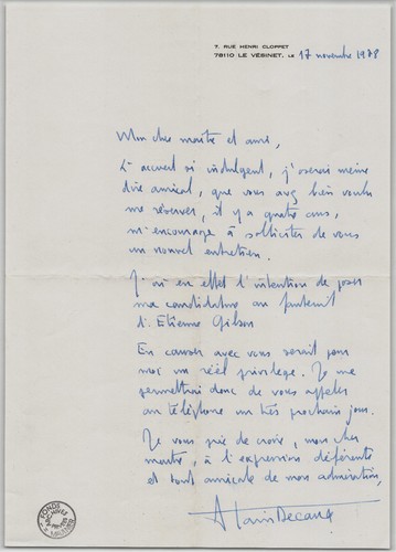 Alain decaux lettre - alain,