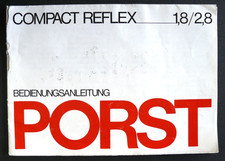 MODE D'EMPLOI / INSTRUCTIONS FOR USE -  PORST COMPACT REFLEX 1,8 / 2,8 - CORRECT