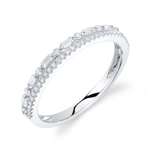 14k blanc baguette diamant - or,