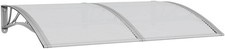 Auvent de porte marquise polycarbonate 150x100 cm alu anti-pluie neige grêle