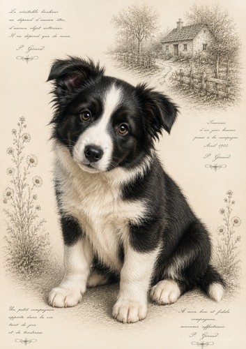 Affiche bébé border - a4,