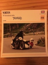 Norton 500 International attellée side-car 1936 Carte Collection moto Atlas UK